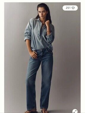 Pilcro Mid Rise Straight Leg Jean
